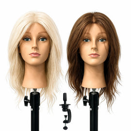 Full Real Hair Salon Practice Head Model Human Model Model Head Wig Head Model, Curly Hair, Dyed Hair